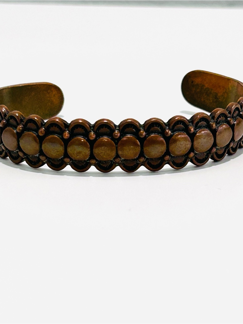 Vintage Solid Copper Cuff Bracelet Thunderbird Arrowhead Southwestern